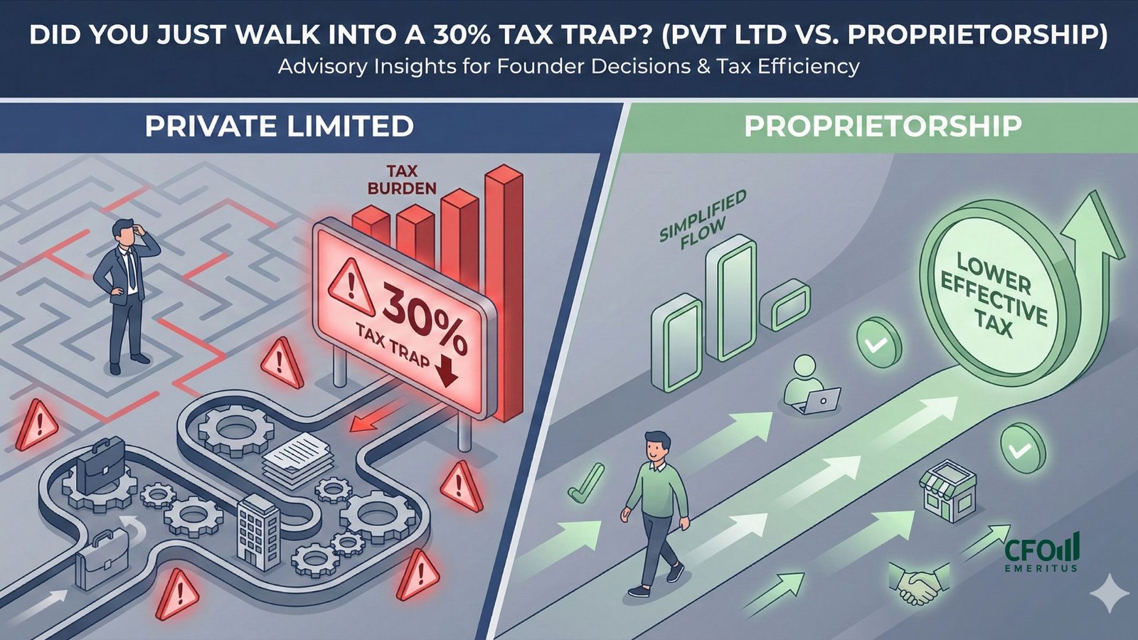 Did You Just Walk Into a 30% Tax Trap (Pvt Ltd vs. Proprietorship)